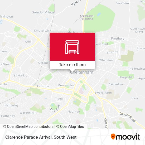 Clarence Parade Arrival map
