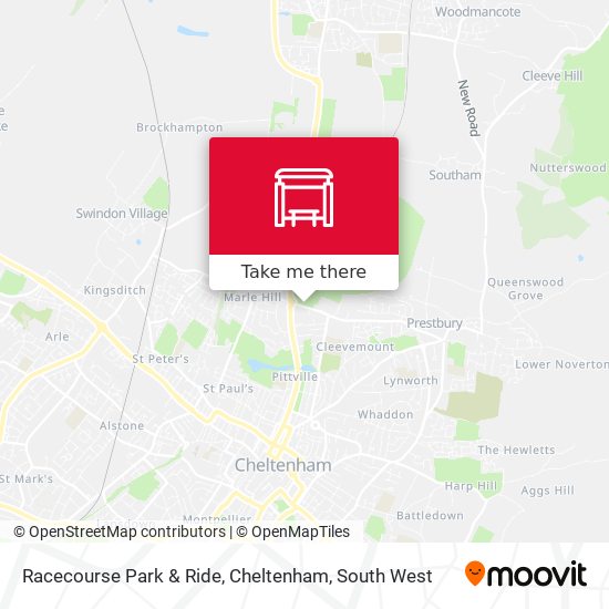 Racecourse Park & Ride, Cheltenham map