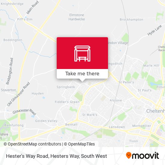 Hester's Way Road, Hesters Way map