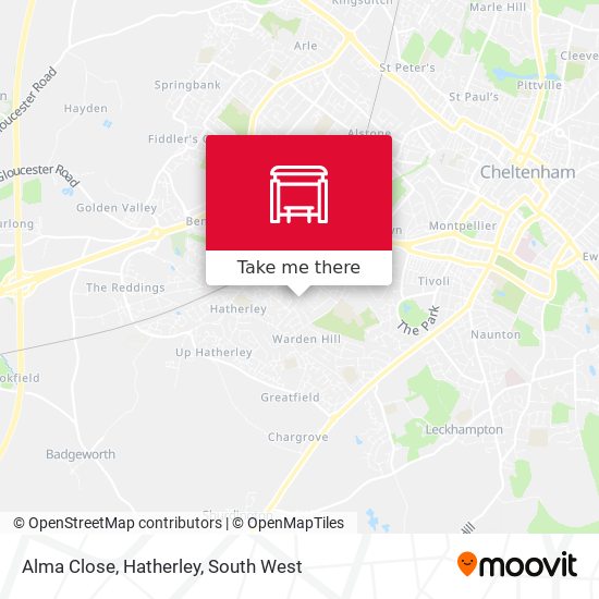 Alma Close, Hatherley map