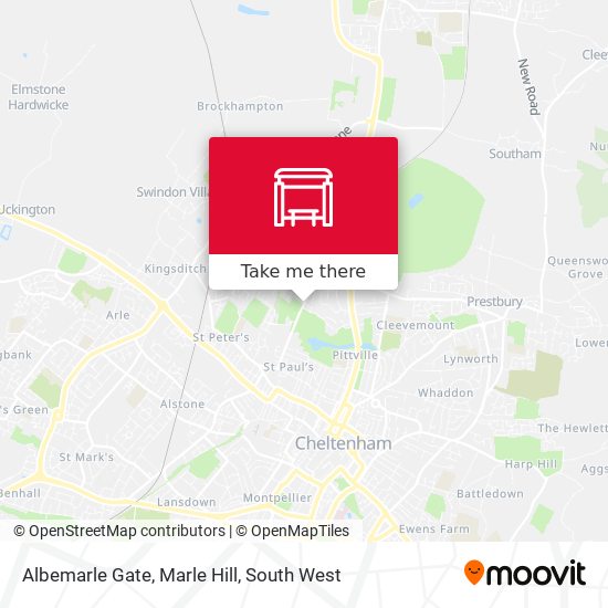 Albemarle Gate, Marle Hill map