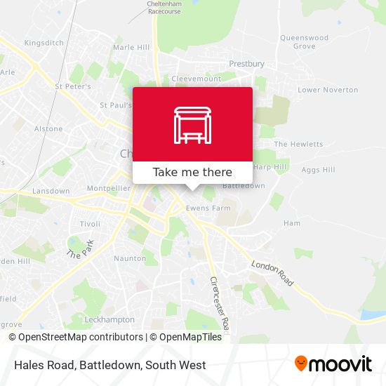 Hales Road, Battledown map