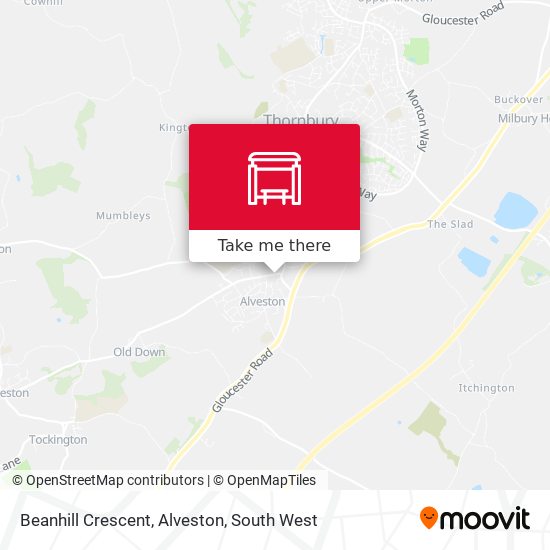 Beanhill Crescent, Alveston map