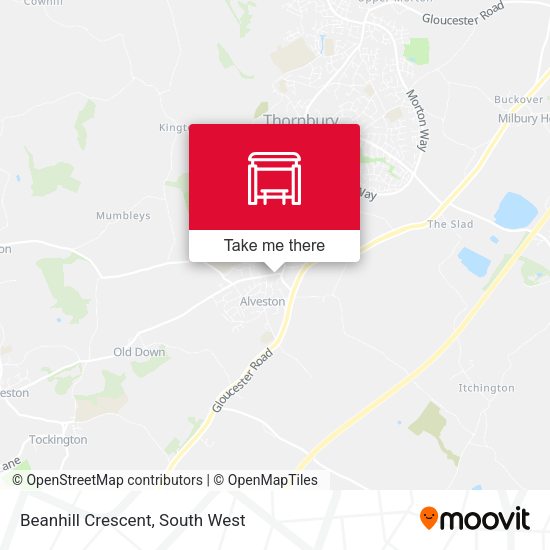 Beanhill Crescent map