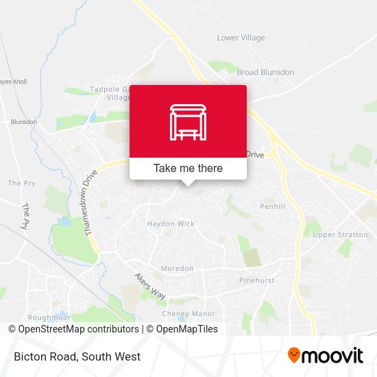 Bicton Road map