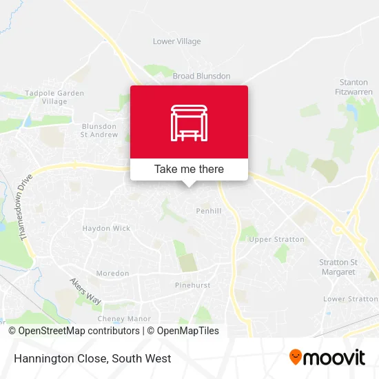 Hannington Close map