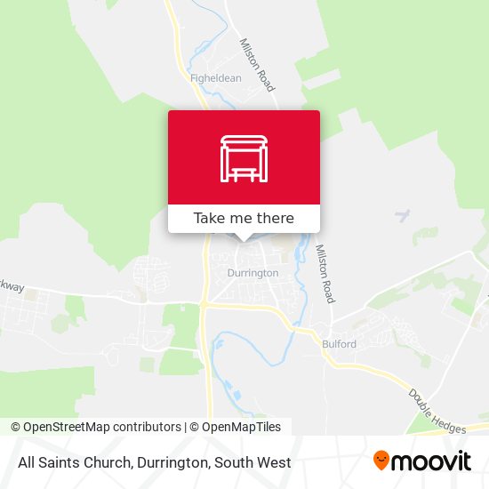 All Saints Church, Durrington map