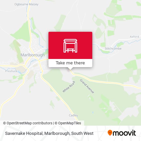 Savernake Hospital, Marlborough map