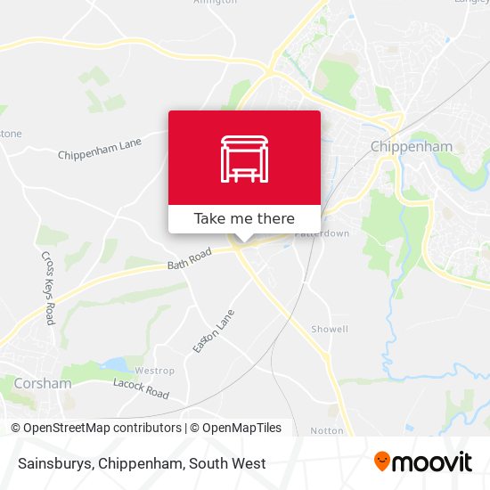 Sainsburys, Chippenham map