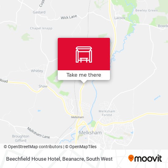 Beechfield House Hotel, Beanacre map