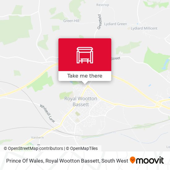 Prince Of Wales, Royal Wootton Bassett map