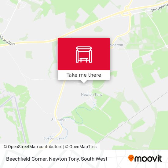 Beechfield Corner, Newton Tony map