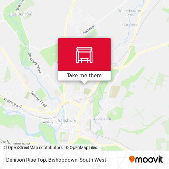 Denison Rise Top, Bishopdown map