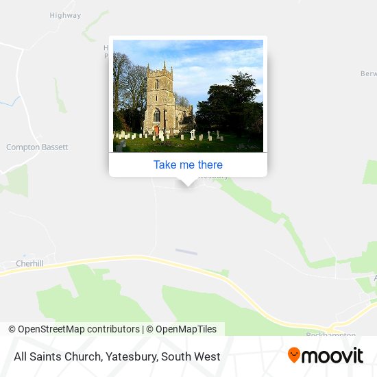 All Saints Church, Yatesbury map