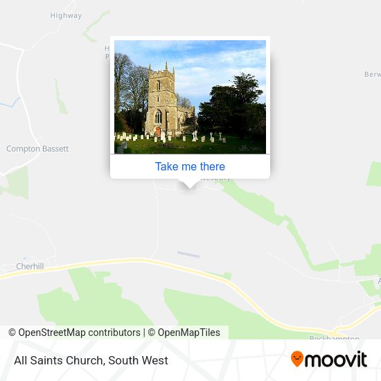 All Saints Church, Yatesbury map