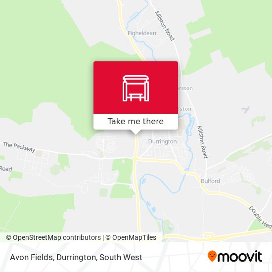 Avon Fields, Durrington map