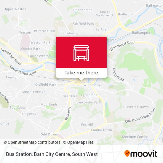 Bus Station, Bath City Centre map
