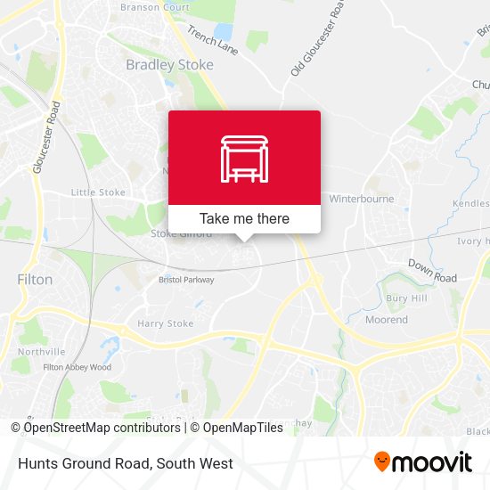 Hunts Ground Road map