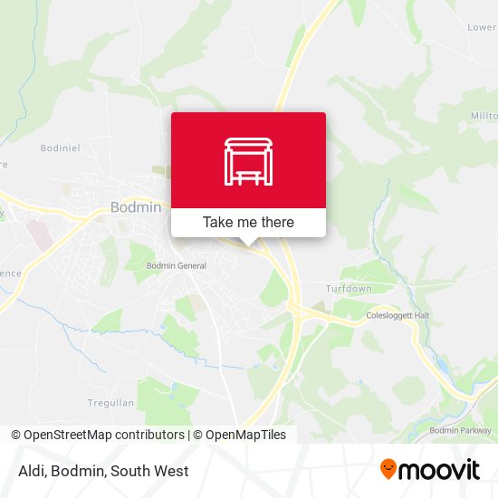 Aldi, Bodmin map