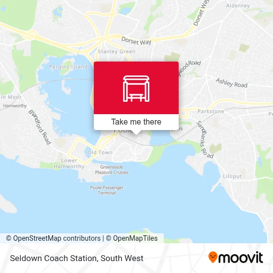 Poole Town Centre Map How To Get To Seldown Coach Station, Poole In South West By Bus Or Train?