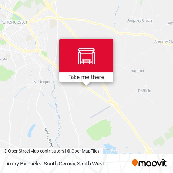 Army Barracks, South Cerney map