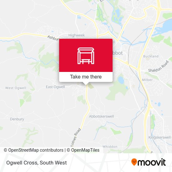 Ogwell Cross map