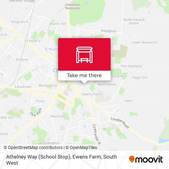 Athelney Way (School Stop), Ewens Farm map