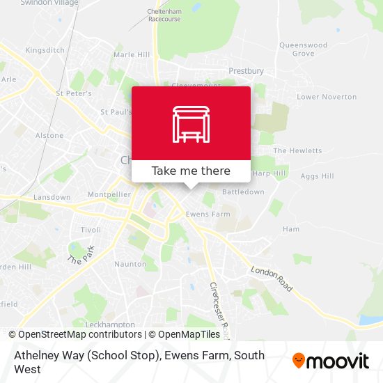 Athelney Way (School Stop), Ewens Farm map
