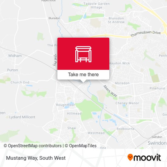 Mustang Way map