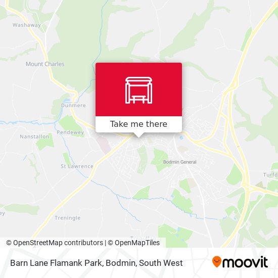Barn Lane Flamank Park, Bodmin map