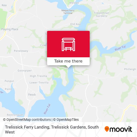 Trelissick Ferry Landing, Trelissick Gardens map