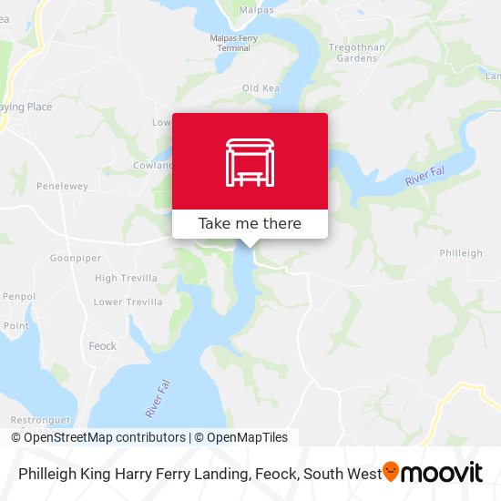 Philleigh King Harry Ferry Landing, Feock map