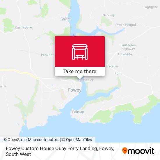 Fowey Custom House Quay Ferry Landing, Fowey map