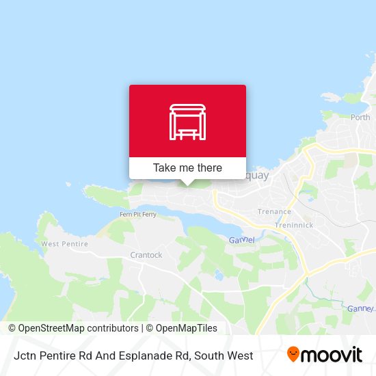Jctn Pentire Rd And Esplanade Rd map