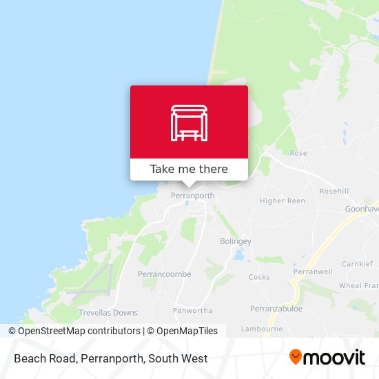 Beach Road, Perranporth map