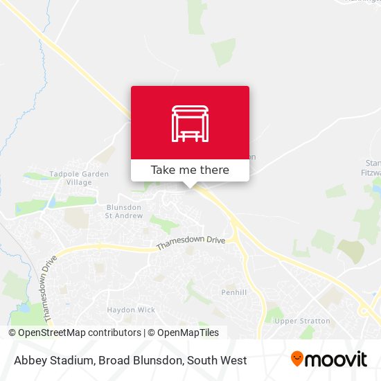 Abbey Stadium, Broad Blunsdon map