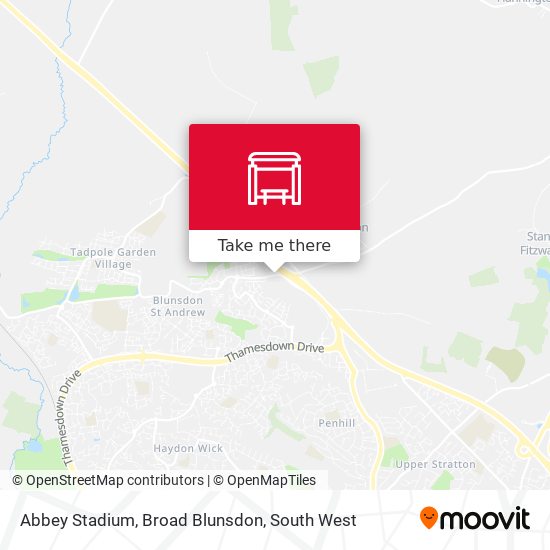Abbey Stadium, Broad Blunsdon map