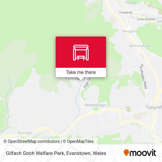Gilfach Goch Welfare Park, Evanstown map