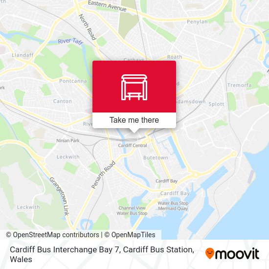 Cardiff Bus Interchange Bay 7, Cardiff Bus Station map