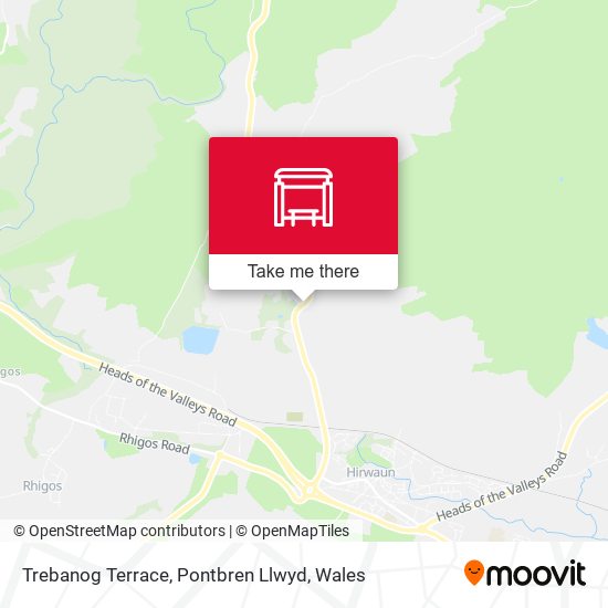 Trebanog Terrace, Pontbren Llwyd map