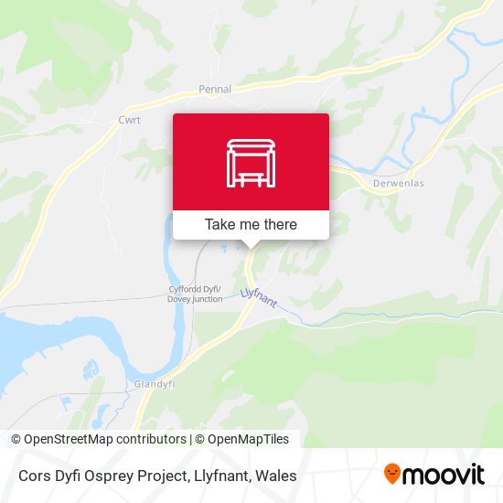 Cors Dyfi Osprey Project, Llyfnant map