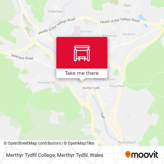 Merthyr Tydfil College, Merthyr Tydfil map