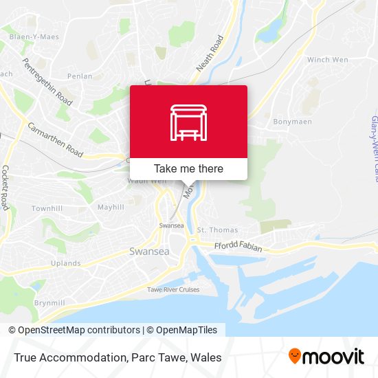 True Accommodation, Parc Tawe map