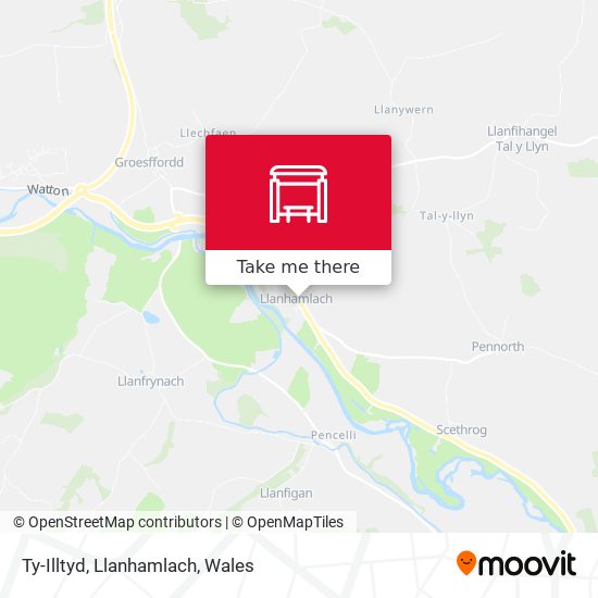 Ty-Illtyd, Llanhamlach map