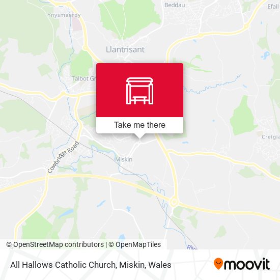 All Hallows Catholic Church, Miskin map