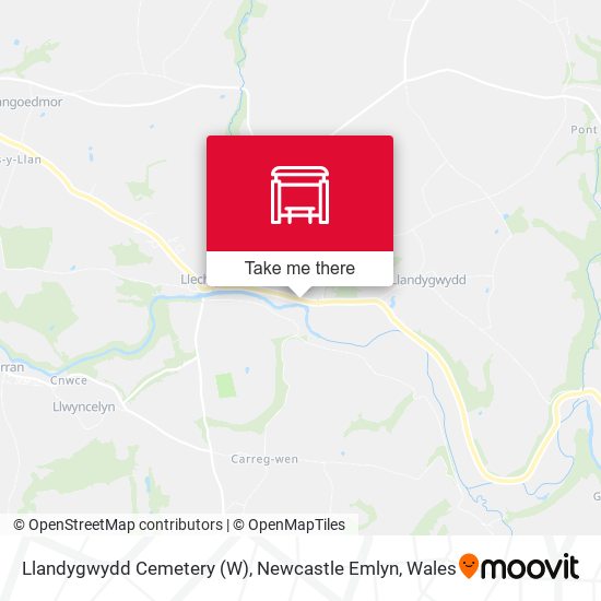 Llandygwydd Cemetery (W), Newcastle Emlyn map