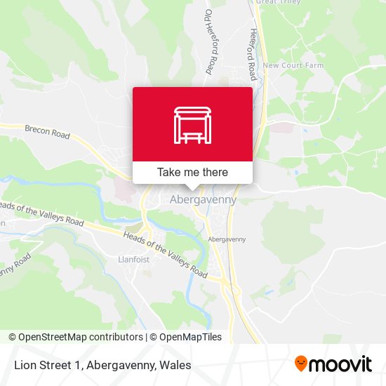 Lion Street 1, Abergavenny map