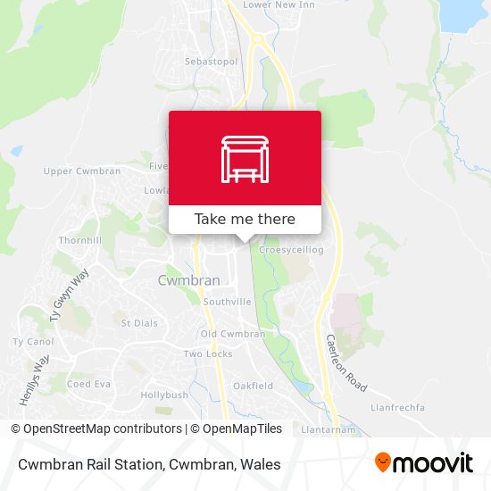 Cwmbran Rail Station, Cwmbran map