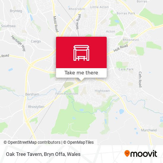 Oak Tree Tavern, Bryn Offa map