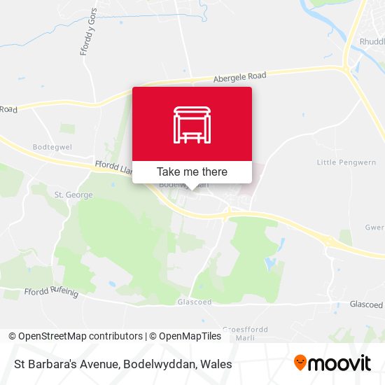 St Barbara's Avenue, Bodelwyddan map
